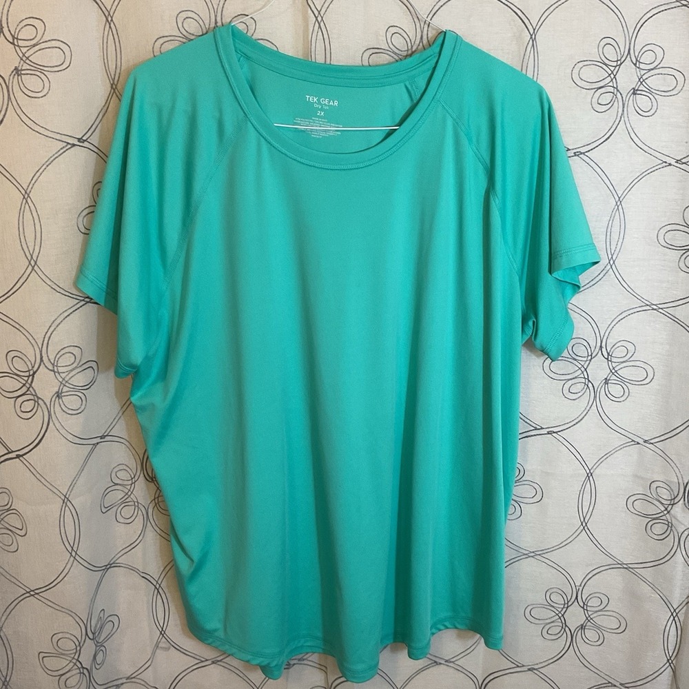 Women's Tek Gear Dry Tek Mint Green Top Short Sleeve Size 2X